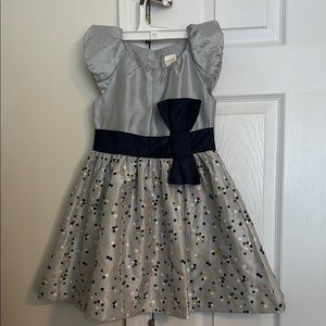 Gymboree Elegant Gray and Navy Kids Dress